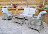 Signature Weave Sarah Four-Seat Sofa Set with High Coffee Table in - Grey