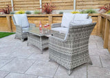 Signature Weave Sarah Four-Seat Sofa Set with High Coffee Table in - Grey