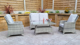 Signature Weave Sarah Four-Seat Sofa Set with High Coffee Table in - Grey