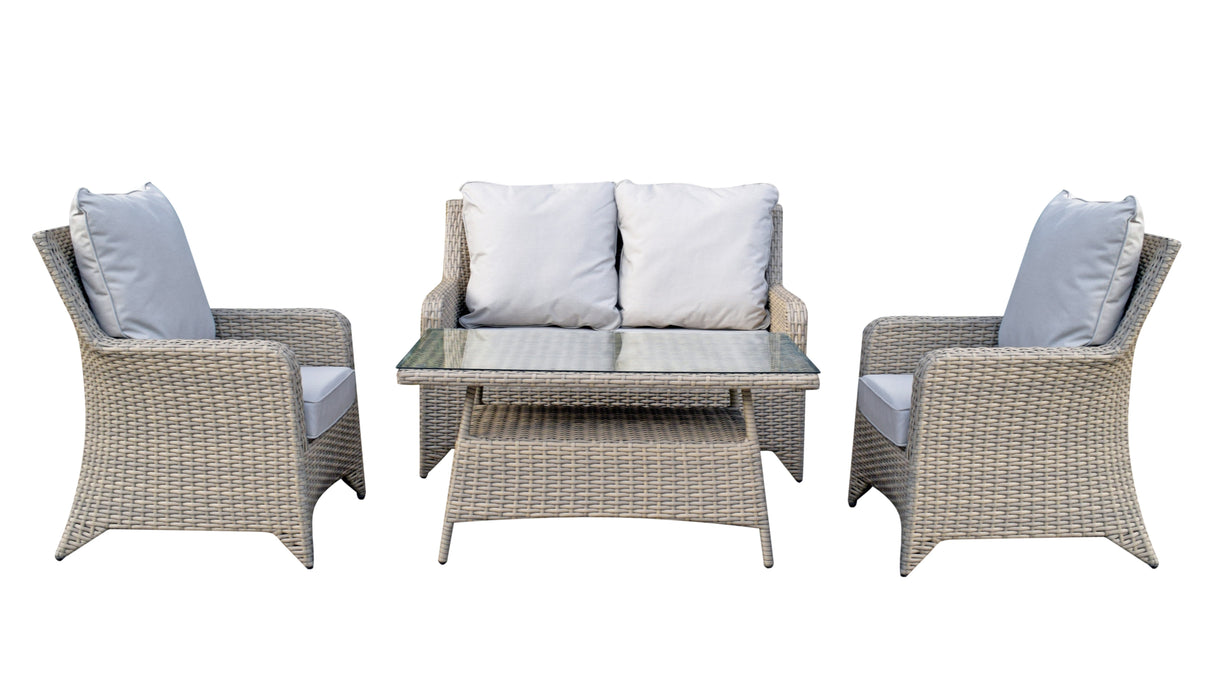 Signature Weave Sarah 4-Seat Sofa Set with High Coffee Table - Nature