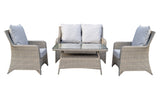 Signature Weave Sarah 4-Seat Sofa Set with High Coffee Table - Nature
