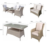 Signature Weave Sarah 4-Seat Sofa Set with High Coffee Table - Nature