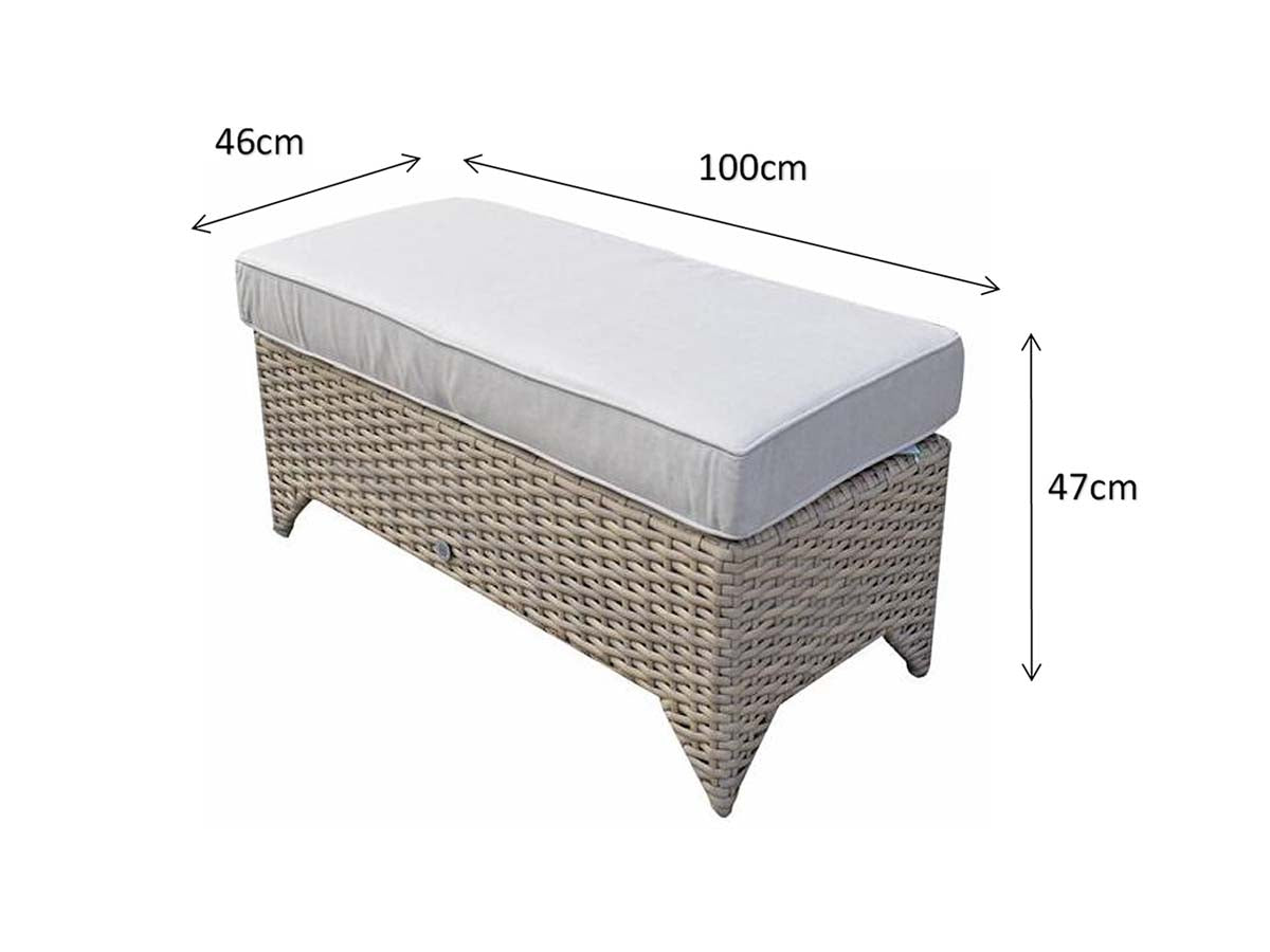 Signature Weave Sarah Ottoman Bench with Seat Cushion - Nature