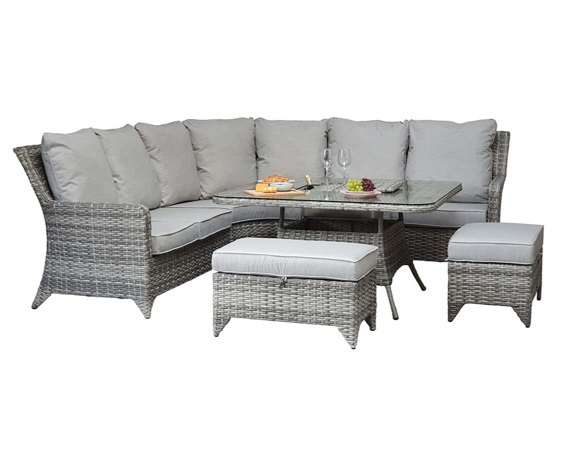 Signature Weave Sarah Corner Dining Sofa with Ice Bucket - Grey