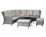 Signature Weave Sarah Corner Dining Sofa with Ice Bucket - Grey