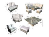 Signature Weave Sarah Corner Dining Sofa with Ice Bucket - Grey