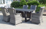 Signature Weave Victoria Aluminium Hand-Painted Grey Dining Table