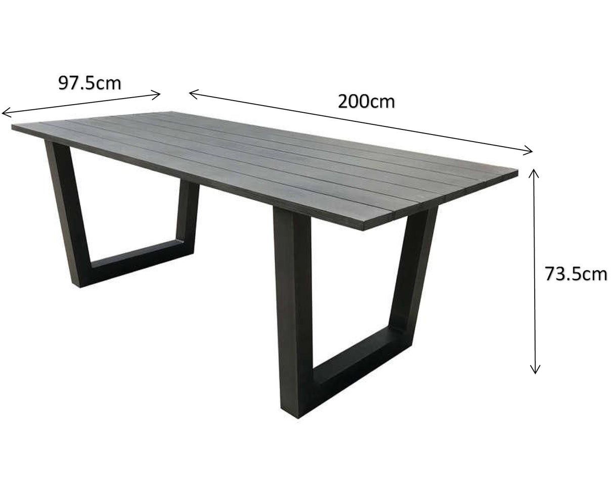 Signature Weave Victoria Aluminium Hand-Painted Grey Dining Table