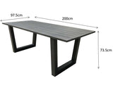 Signature Weave Victoria Aluminium Hand-Painted Grey Dining Table