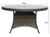 Signature Weave Victoria Round Dining Table – Grey 3 Wicker Weave