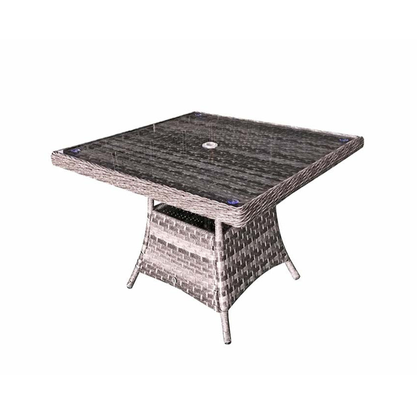 Signature Weave Victoria Square Dining Table – Grey 3 Wicker Weave
