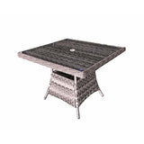 Signature Weave Victoria Square Dining Table – Grey 3 Wicker Weave
