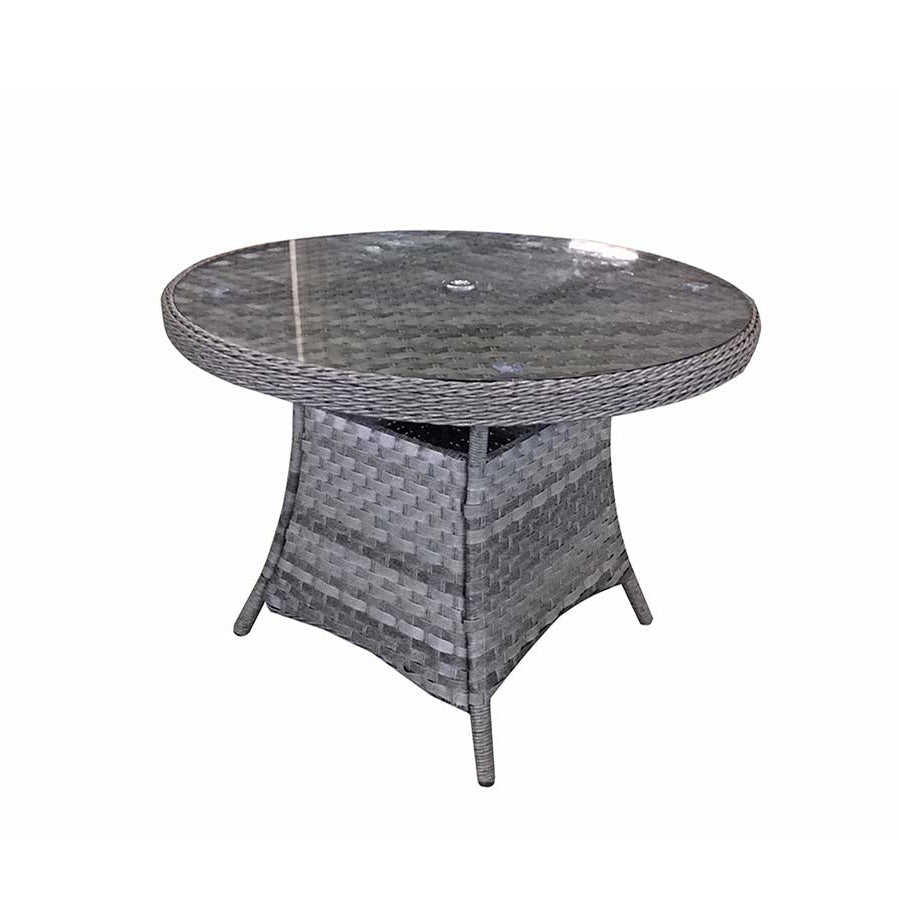 Signature Weave Victoria Round Dining Table – Grey 3 Wicker Weave