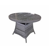 Signature Weave Victoria Round Dining Table – Grey 3 Wicker Weave