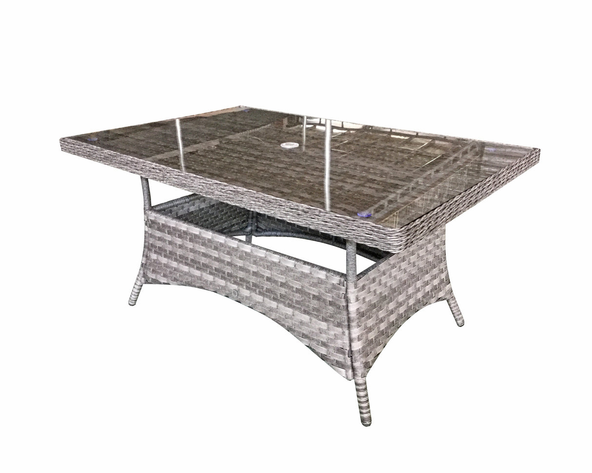 Signature Weave Victoria Rectangular Dining Table – Multi Grey Wicker