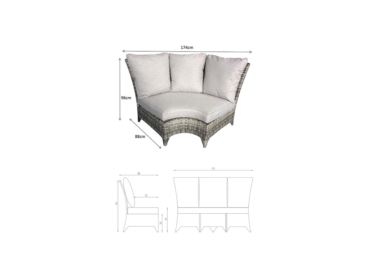 Signature Weave Sarah Corner Dining Sofa with Ice Bucket - Nature