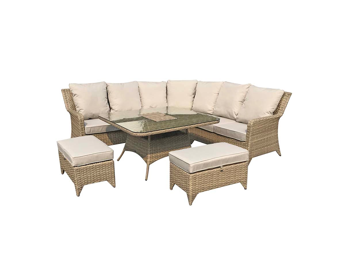 Signature Weave Sarah Corner Dining Sofa with Ice Bucket - Nature